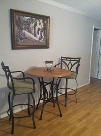 pub table set - metal and wood