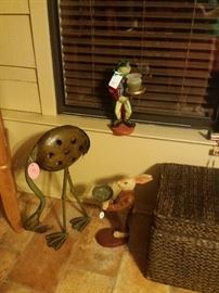 Flamingo, frog, rabbit