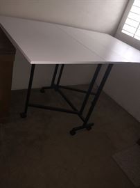Large "gateleg" portable fold-down sewing table