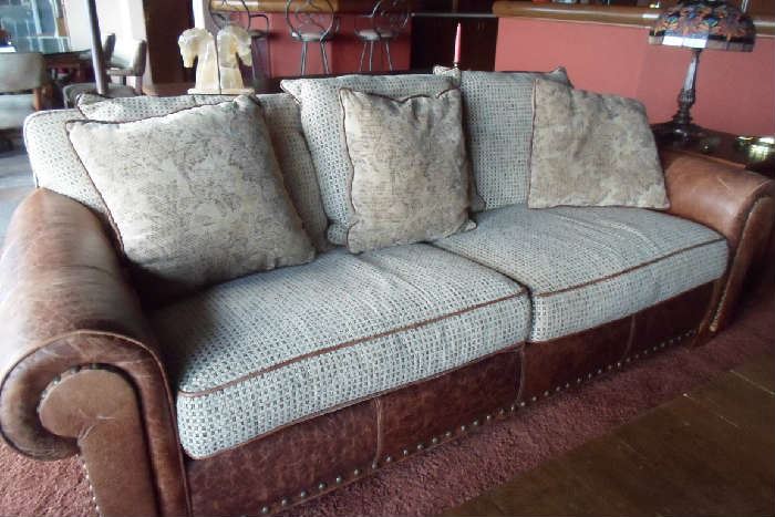 nice sofa w/ leather trim