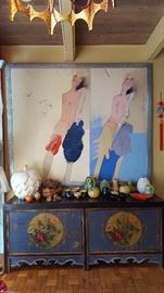 Blue cabinet and artichoke sold