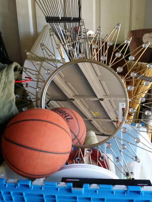 Sunburst mirror, basketball yard tools