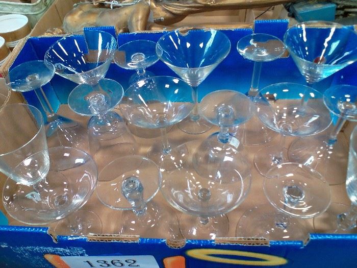 Drinks anyone? Here's a set of assorted stemware for the martini and wine lover. You can never have enough stemware with the holidays coming. Any drink tastes better when it is served in a nice glass.