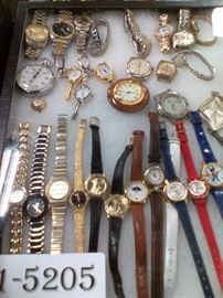 This lot is for the watch lover! Choose from leather bands, "elastic" style bands, pocket and locket watches,   and even key chain watches. Time will tell if you're the winning bidder!