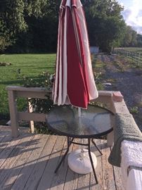 SMALL PATIO TABLE WITH UMBRELLA