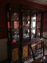 CHERRY ORIENTAL CHINA CANINET WITH BRASS