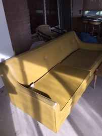 VINTAGE VINYL MUSTARD SOFA