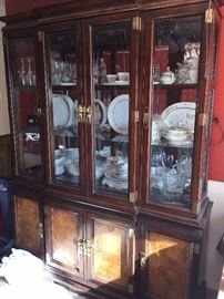 BEAUTIFUL CHERRY WOOD AND BRASS CHINE CABINET