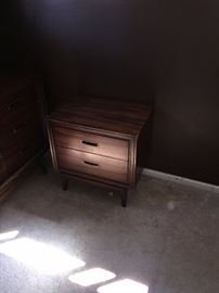 MID-CENTURY MODERN NIGHTSTAND AND LONG DRESSER