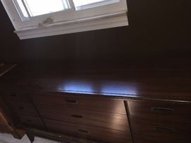 MID-CENTURY MODERN NIGHTSTAND AND LONG DRESSER