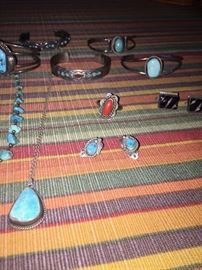 OLD PAWN TURQUOISE NAVAJO JEWELRY