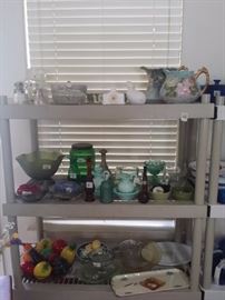 cobalt and green glasses and accessories