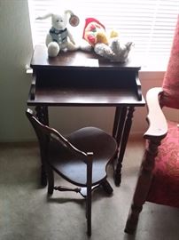 child's desk and chair