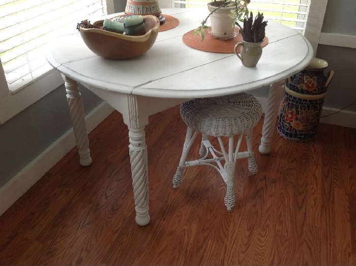 White Drop Leaf Table $ 140.00