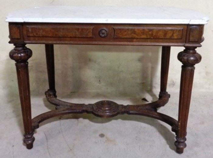 Rosewood Victorian marble to table