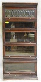Leaded glass stack bookcase