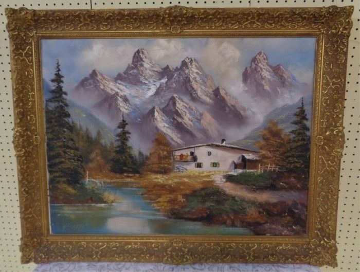 Oil on canvas painting Berghauerhof