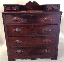 Victorian carved pull chest