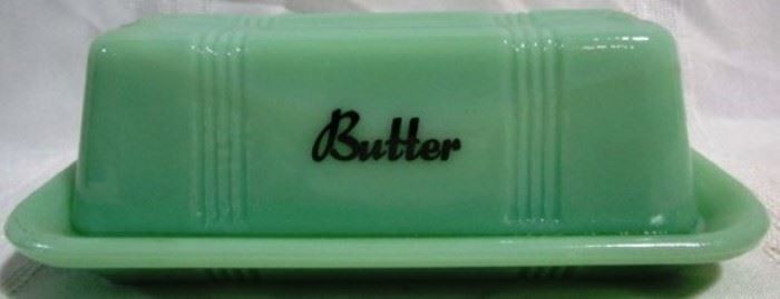 Jadeite Butter dish