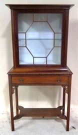 Great size English curio cabinet