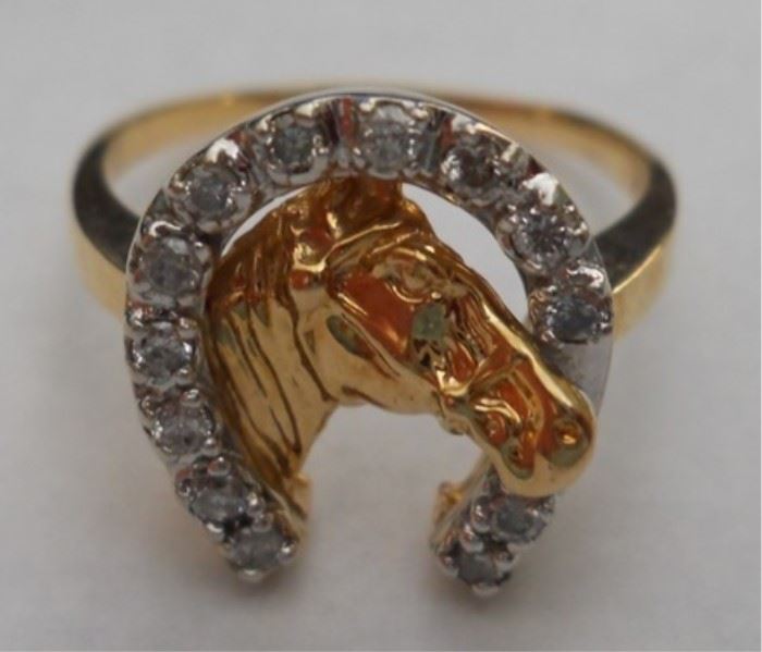 10Kt Diamond Horseshoe ring