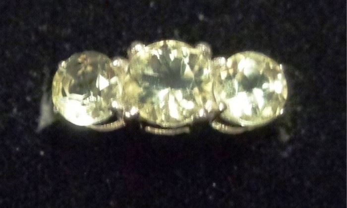 Lemon Quartz sterling silver ring,  size