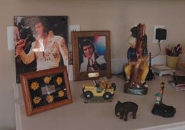 Elvis..Coke..Smoky the bear music box..Golfing bottle..iron elephant and lamp post