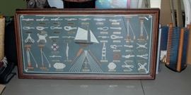 Large Nautical framed roping knots