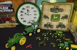 Cast Iron Tractor and Lamp