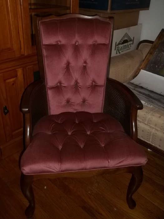 vintage cane sided chair