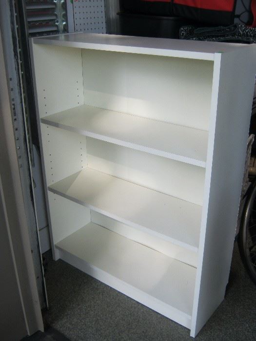 White IKEA laminate shelves
