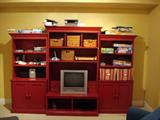 Pottery Barn Red Distressed 3 Piece Wall Unit