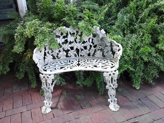 Iron garden bench