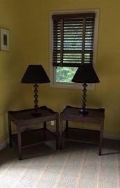 Pair of tables and matching pair of lamps
