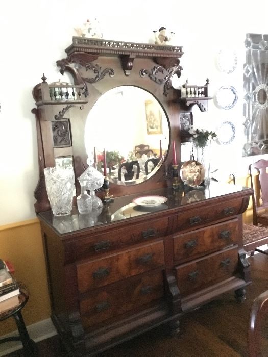 Fantastic 19th century side board with carved gryphons