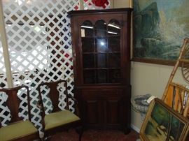 Vintage Mahogany Corner Cabinet