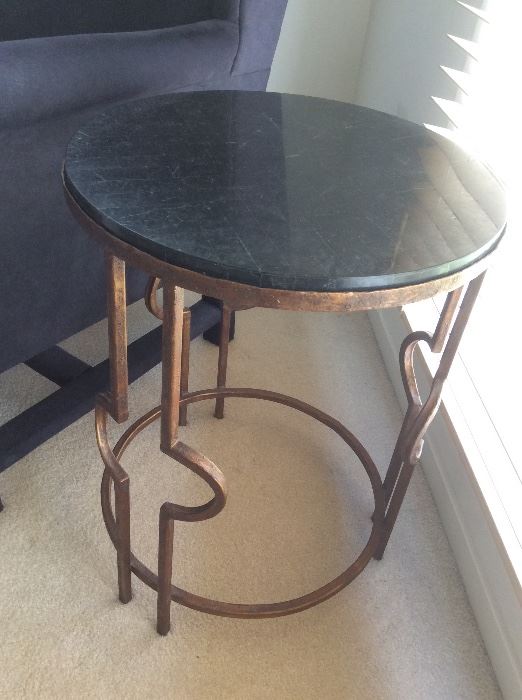 Marble top and copper side table