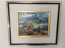 One of several framed art pieces