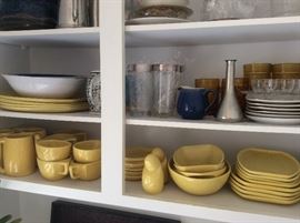 Mid century yellow ceramic Denwar California pottery 