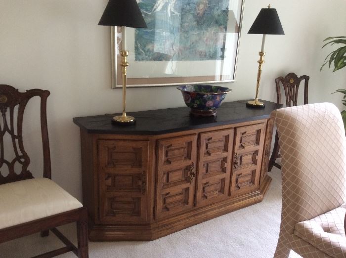 Slate top credenza by Heritage