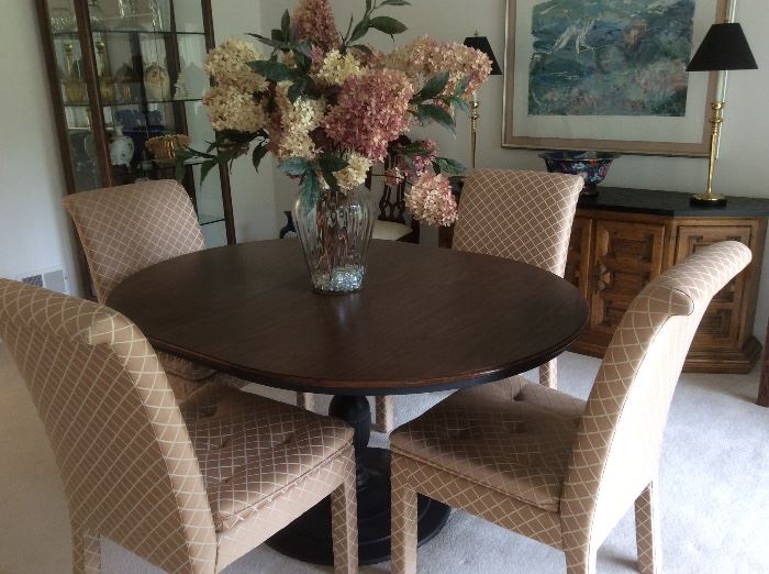 Pedestal table by Woodard and Sons