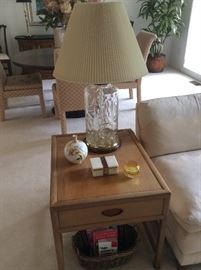 Baker mid century modern end table, one of a pair