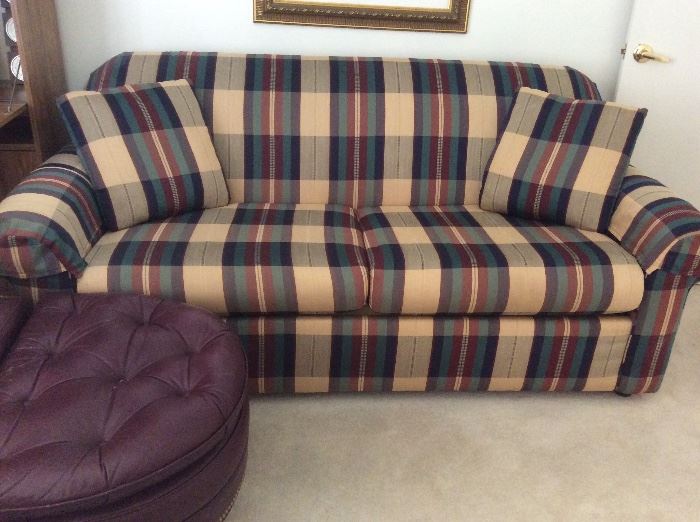 Plaid sleeper sofa