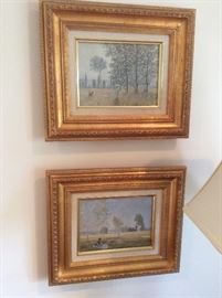 Pair of gilt framed landscapes 