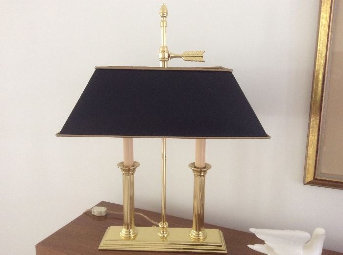 Traditional brass reading lamp