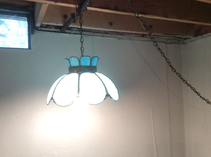 Tiffany style mid century hanging light fixture
