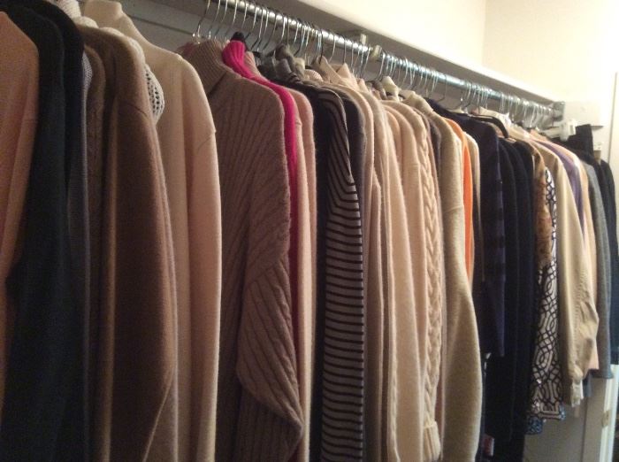 Cashmere sweaters, vintage wool jackets