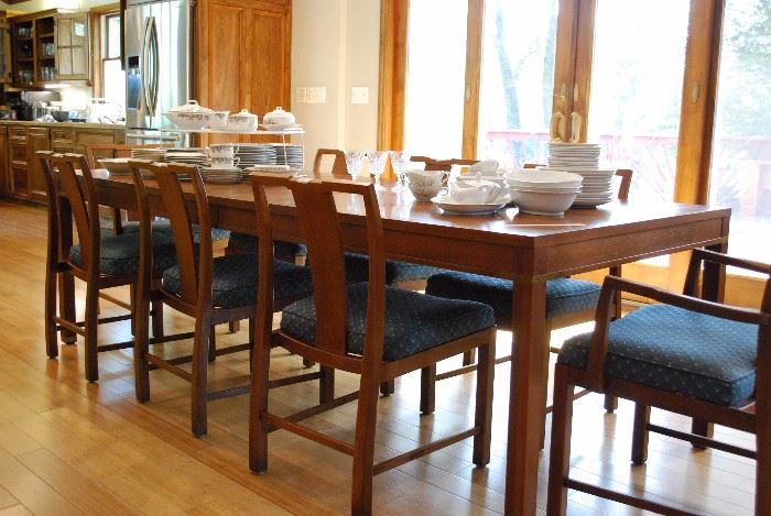 Mid Century dining table with 8 chairs