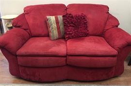 Microfiber Red Loveseat