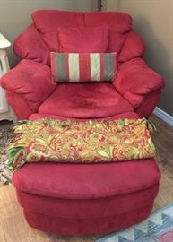 Microfiber Arm Chair w Matching Ottoman